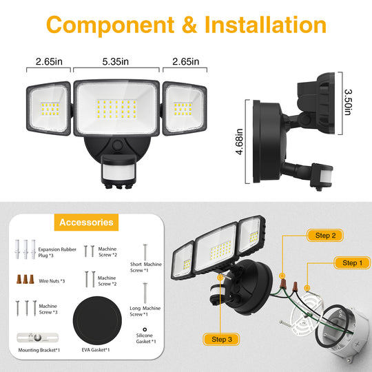 Onforu 36W Motion Sensor LED Security Light BD66 for EU