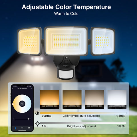 Adjustable Color Temperature Motion Activated Lights