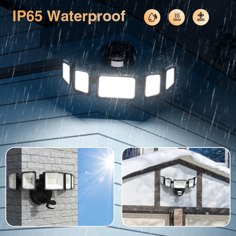 Onforu 5 Heads 27W Motion Sensor LED Light IP65 Waterproof