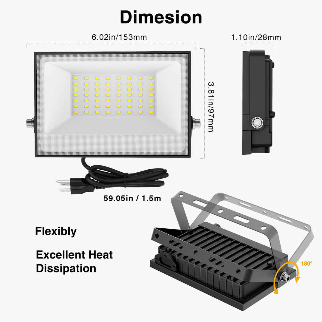 Onforu 40W LED Flood Lights with Plug FG162