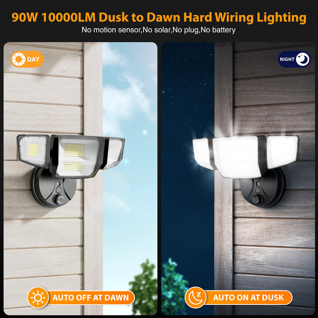 Onforu 90W LED Dusk to Dawn Security Lights Outdoor