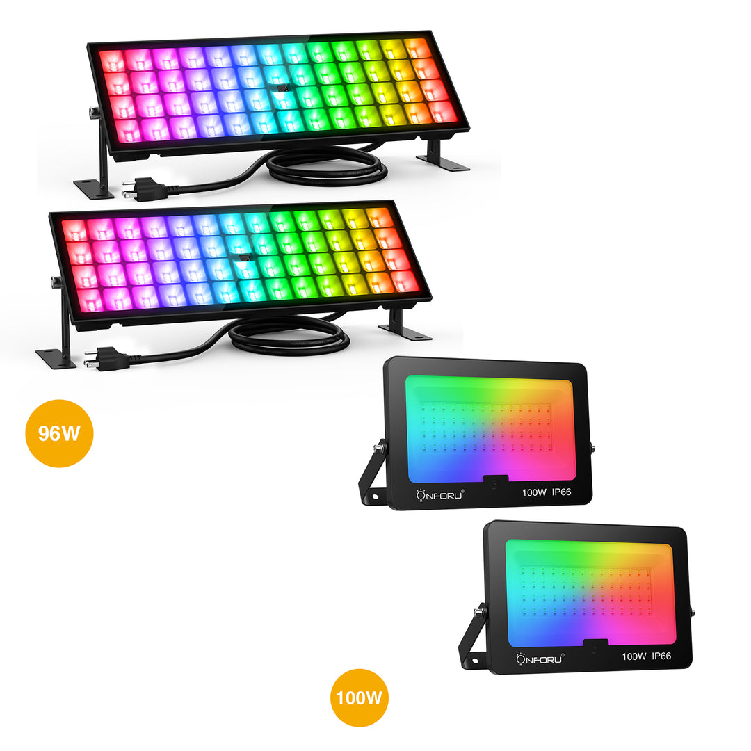 96W RGB Light Bar CT19 + 100W RGB Flood Light FG81