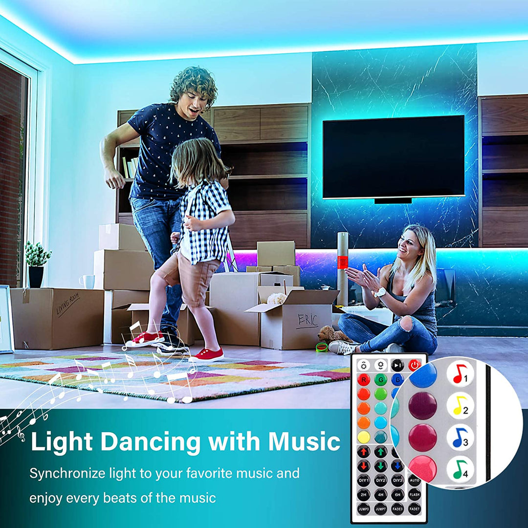 Onforu 50ft Music Synchronized RGB LED Light Strip