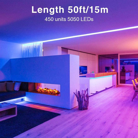 Onforu 50ft RGB LED Strip Lights with Remote