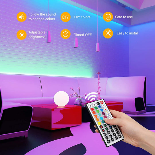 Onforu 50ft Music Synchronized RGB LED Light Strip