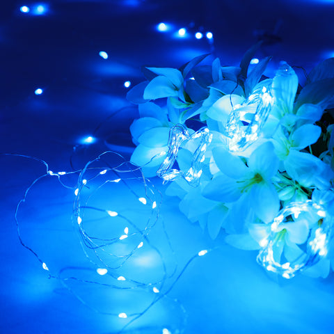 Blue Battery Operated Mini LED Lights for Flower