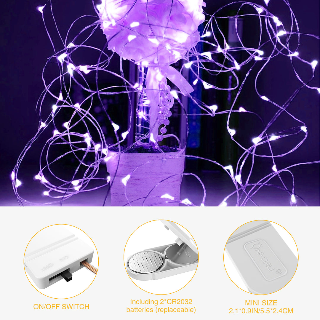 Purple Battery Operated LED Light Mini Engery Saving