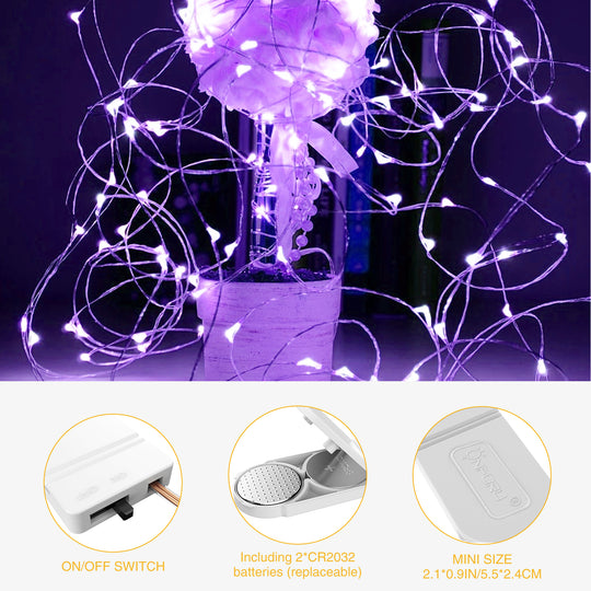 Purple Battery Operated LED Light Mini Engery Saving