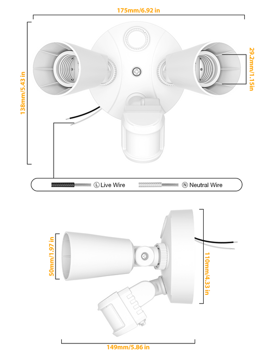 Onforu Twin Par Holder Motion Sensor Lights Hardwired