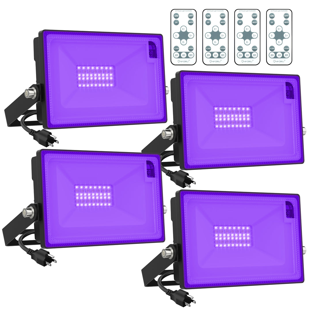 200W UV Black Light LED Floodlight Fixtures with Remote