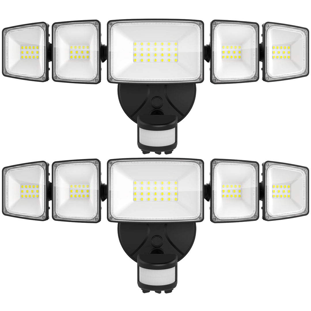 Onforu 55W LED Security Lights Motion Outdoor with 5 Heads 2 Packs