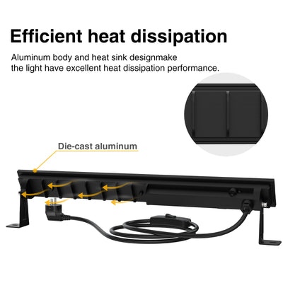 Onforu 27W Black LED Light Bar CT28 for EU Plug