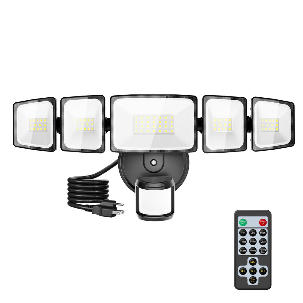 Onforu 5 Heads 55W Motion-Activated Security Light with Plug BD104