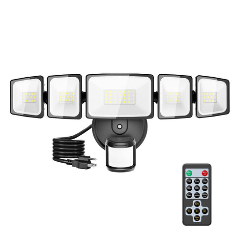 Onforu 5 Heads 55W Motion-Activated Security Light with Plug BD104