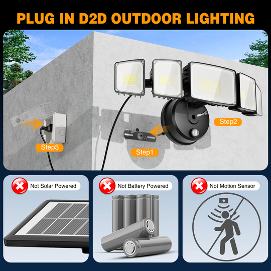 Onforu 150W 5 Heads LED Dusk to Dawn Security Lights