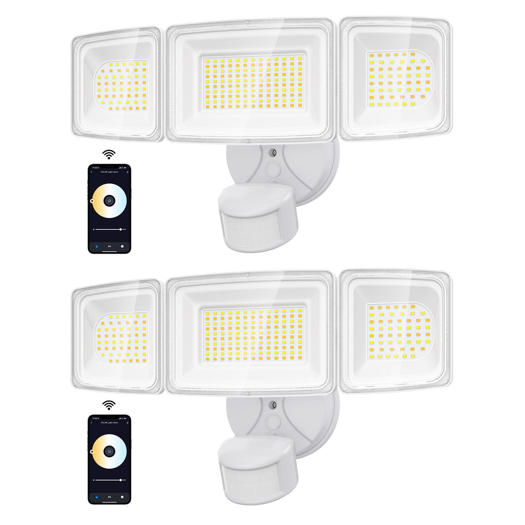 Onforu WIFI Control 100W Outdoor LED Motion Detector Lights White 2 Pack