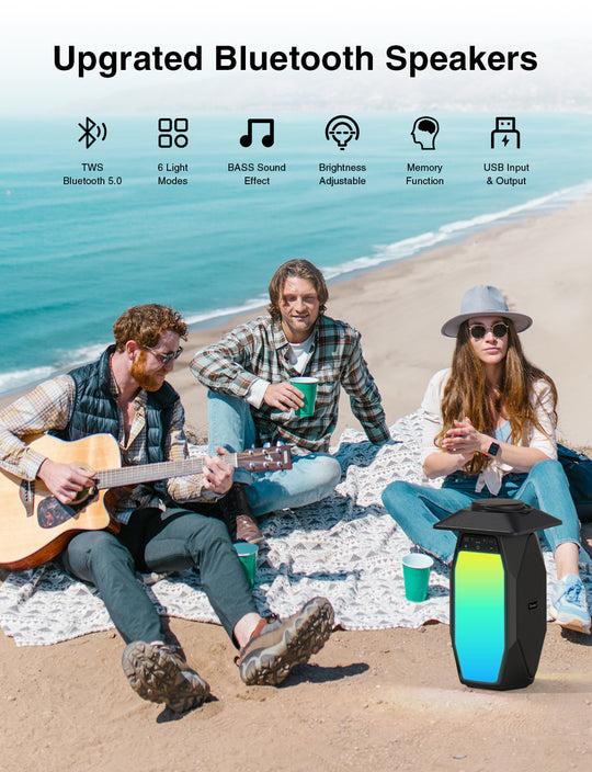 Onforu 25W RGB LED Lights Bluetooth Lantern Speakers YX01