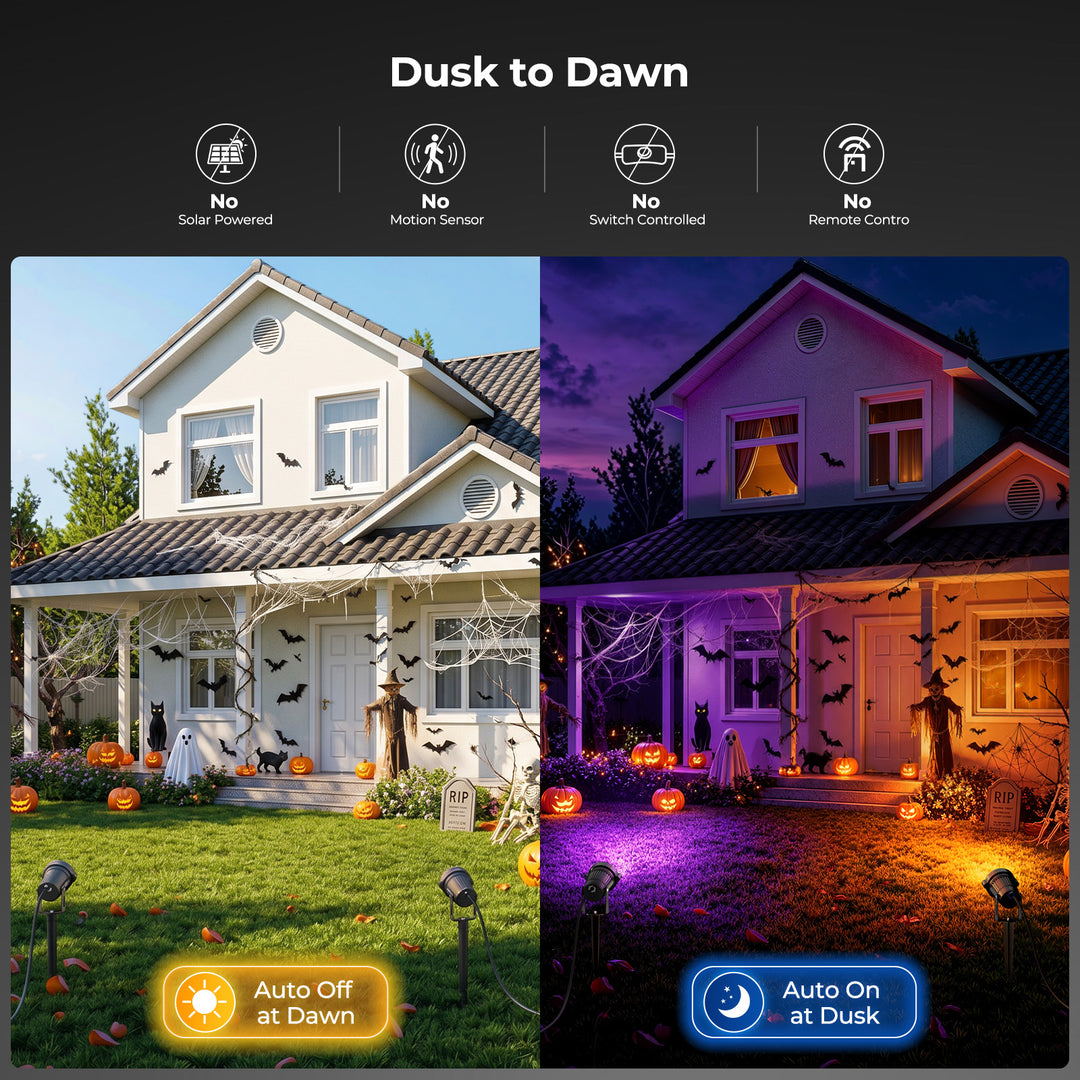 Onforu 12W Purple & Orange Dusk to Dawn Spotlights SD03