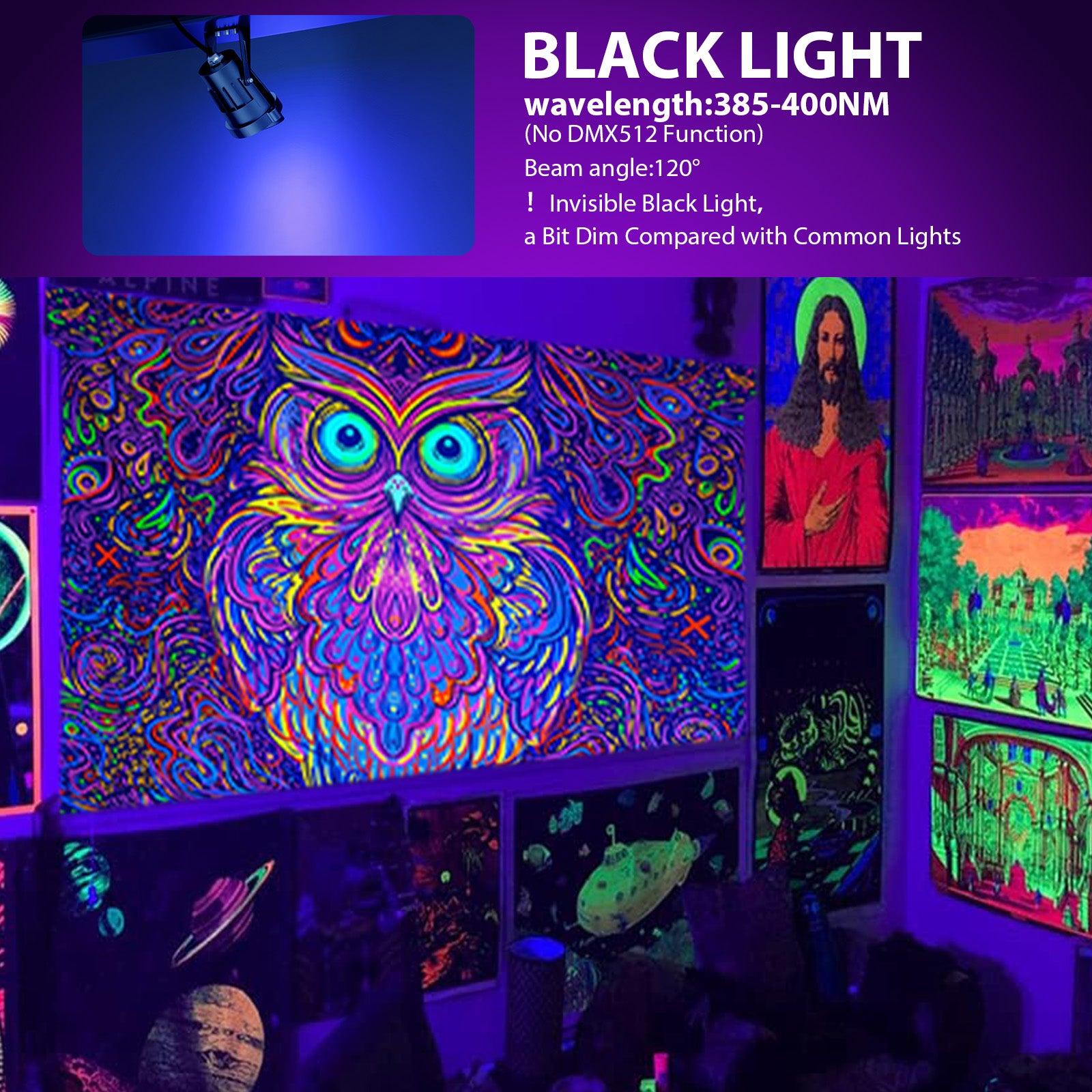Onforu 18W Black Light Spotlight SD01 for Halloween