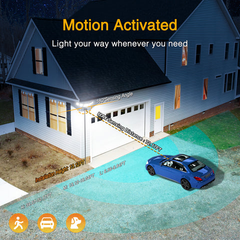 Onforu 5 Heads 55W Smart  WiFi  Motion Sensor LED Security Lights BD78