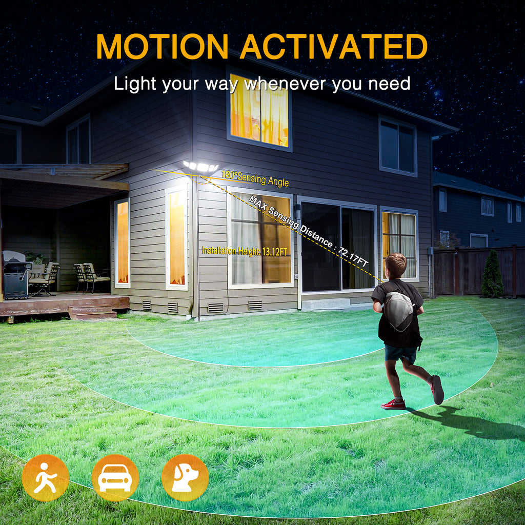 Onforu 55W LED Security Lights Motion Outdoor with 5 Heads