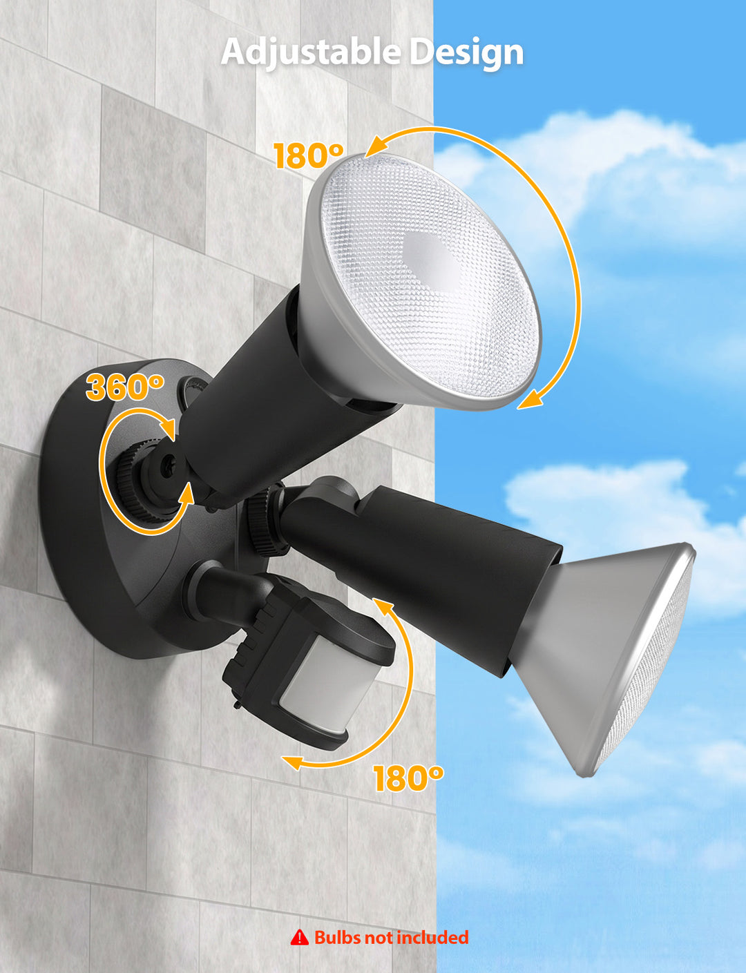 Onforu Dual Heads Motion Sensor Flood Light Fixtures BD156