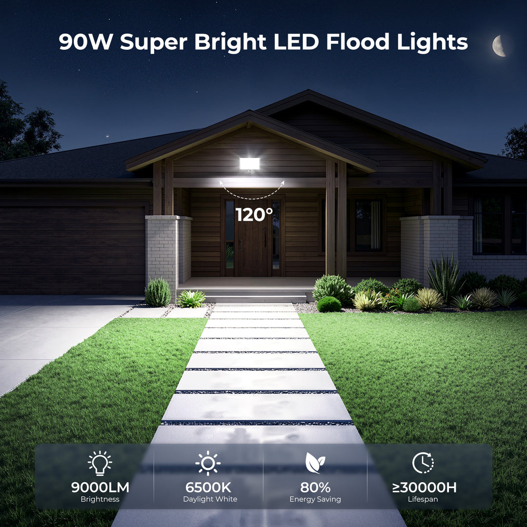 Onforu 90W LED Flood Lights with Knuckle Mount 2 Pack FG182