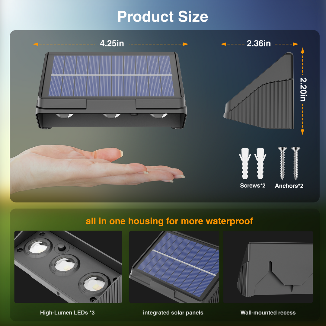 Onforu LED Solar Fence Lights PD001