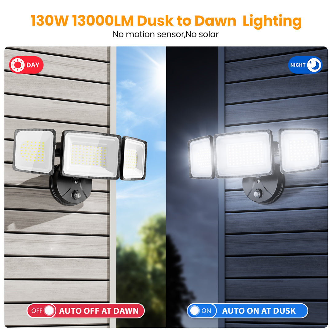 Onforu 130W Dusk to Dawn LED Security Lights BD64