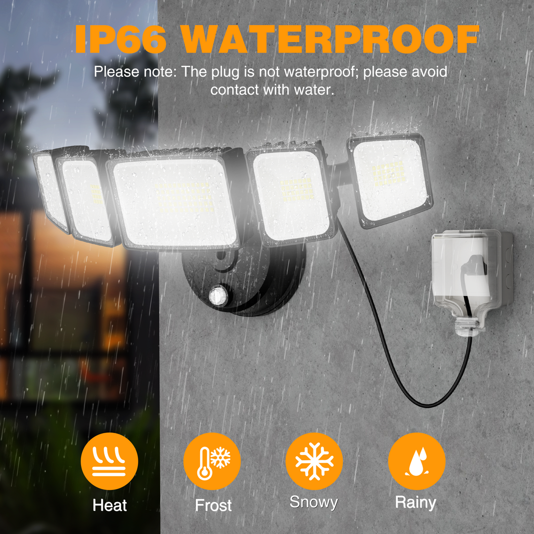 Onforu 150W 5 Heads LED Dusk to Dawn Security Lights