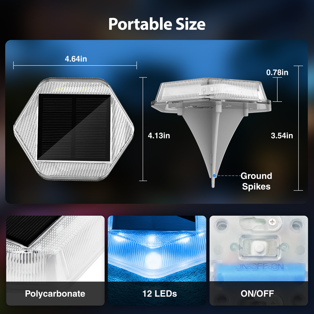 Onforu RGB Solar Driveway Lights 12 Pack CP002