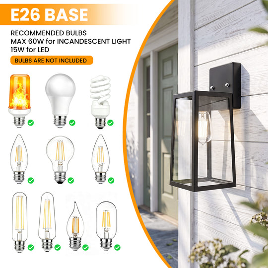 Onforu 2.6in Black Metal Waterproof Outdoor Wall Light