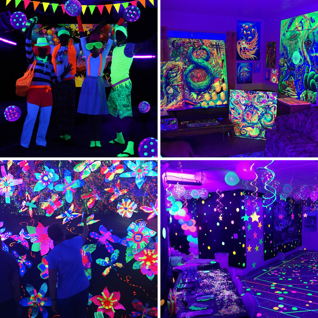 Fun View: 4 Pack 27W LED Waterproof Black Lights, IP66 Blacklight Bars from Onforu