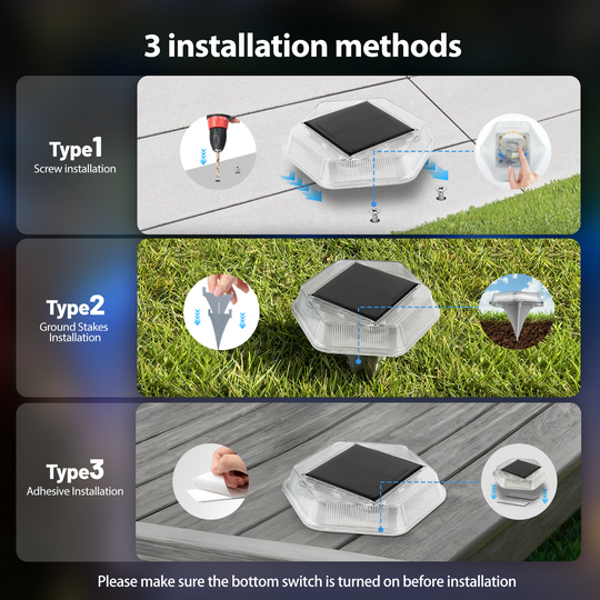 Onforu RGB Solar Driveway Lights 12 Pack CP002