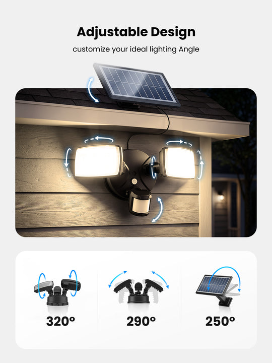 Onforu 36W Dual Heads Solar LED Security Lights TY30 - Warm White