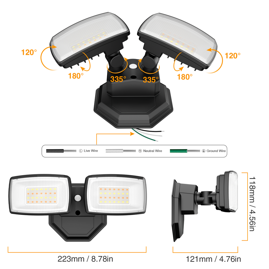Onforu 3CCT 32W Outdoor Flood Lights BD140