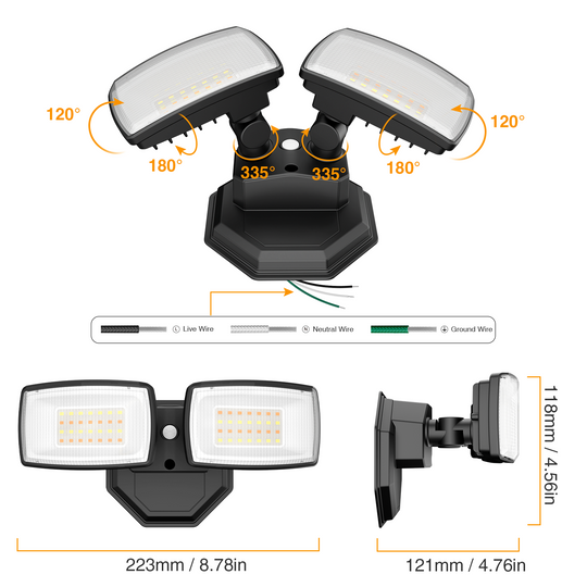 Onforu 3CCT 32W Outdoor Flood Lights BD140