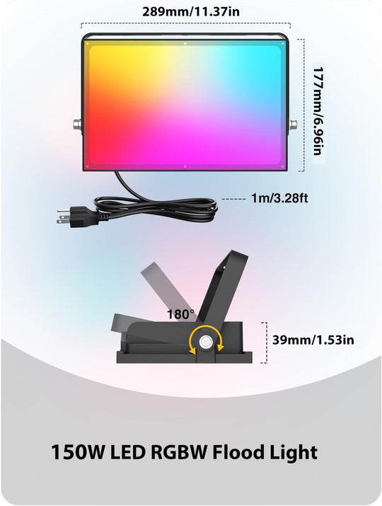 Onforu 150W RGBW Flood Light with Remote FG168