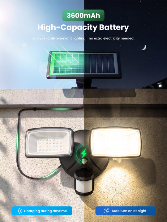 Onforu 36W Dual Heads Solar LED Security Lights TY30 - Warm White
