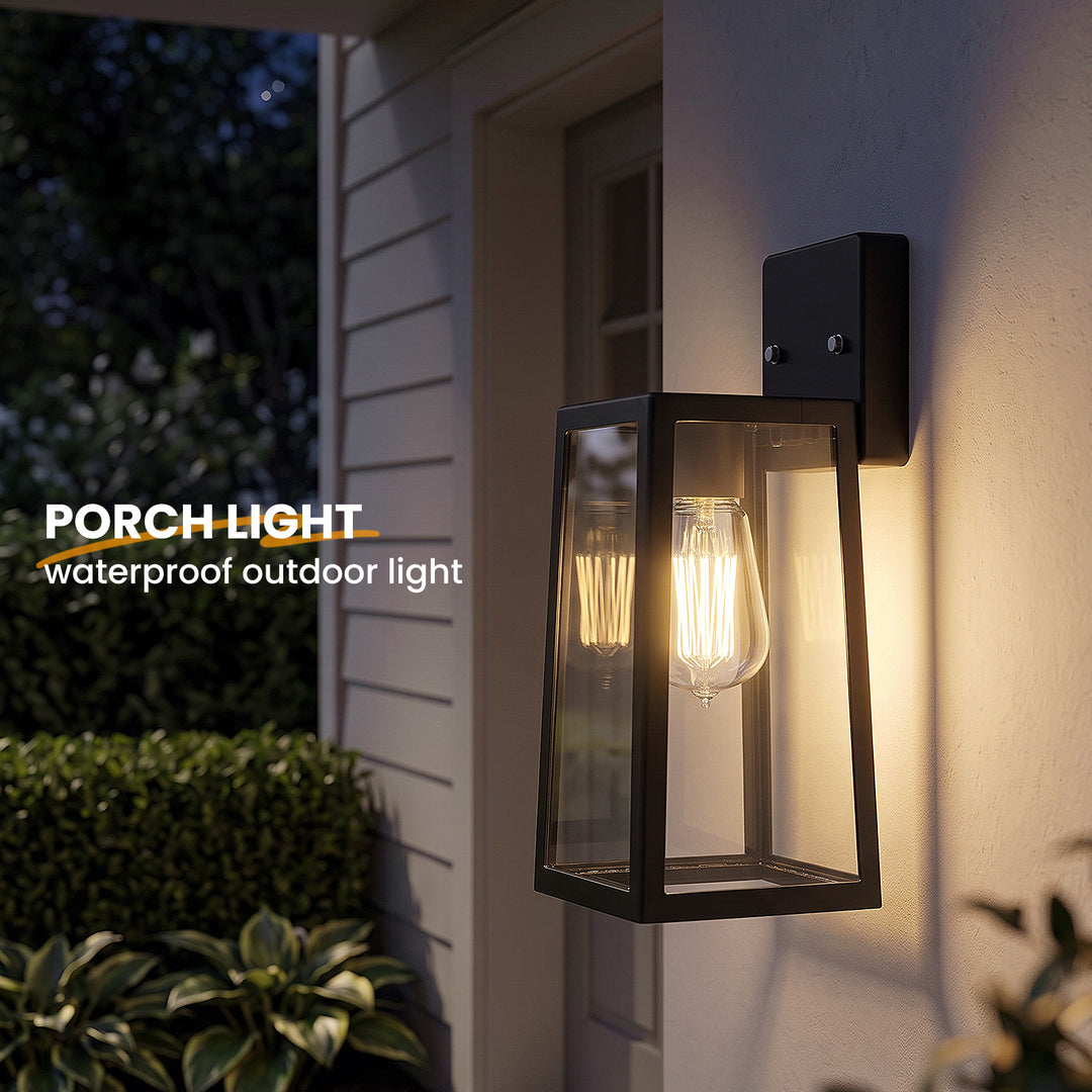 Onforu 2.6in Black Metal Waterproof Outdoor Wall Light