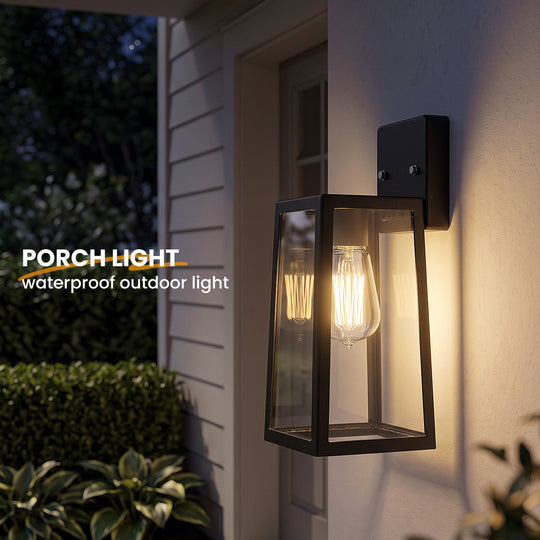 Onforu 2.6in Black Metal Waterproof Outdoor Wall Light