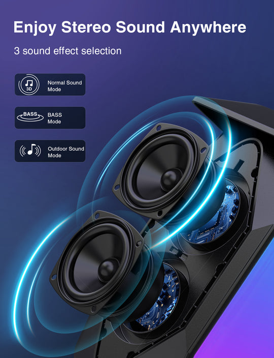 Onforu 25W RGB LED Lights Bluetooth Lantern Speakers YX01