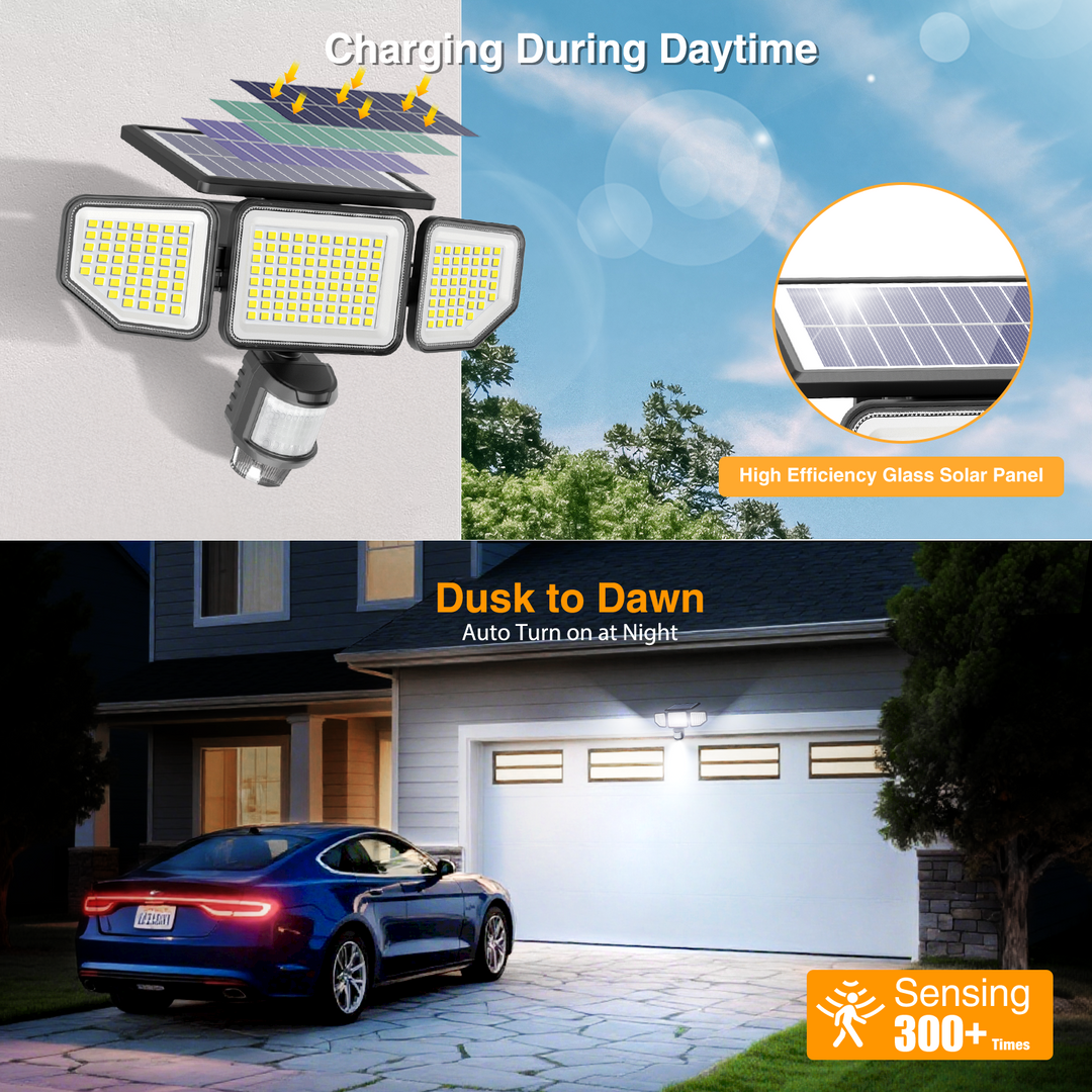 Onforu 3 Heads LED Solar Motion Lights TY23