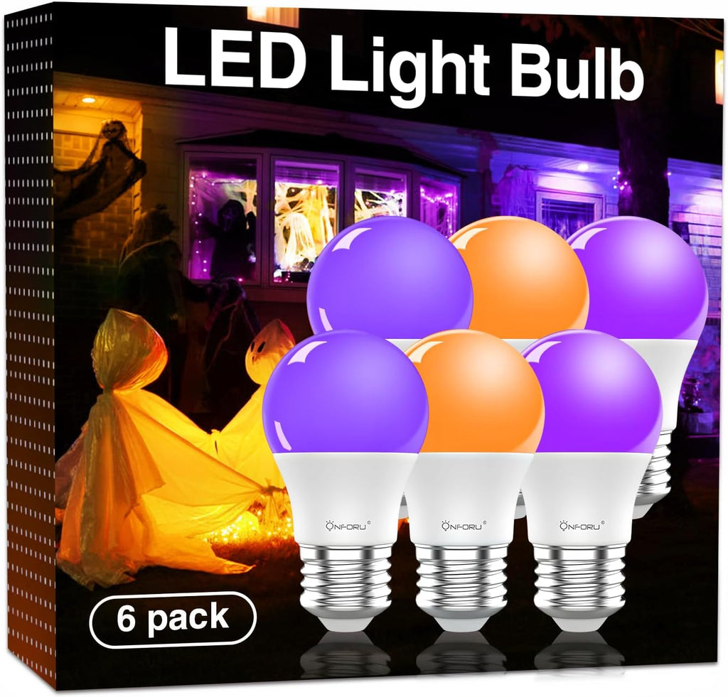 Onforu 15W Black Orange Purple Light Bulbs GY08