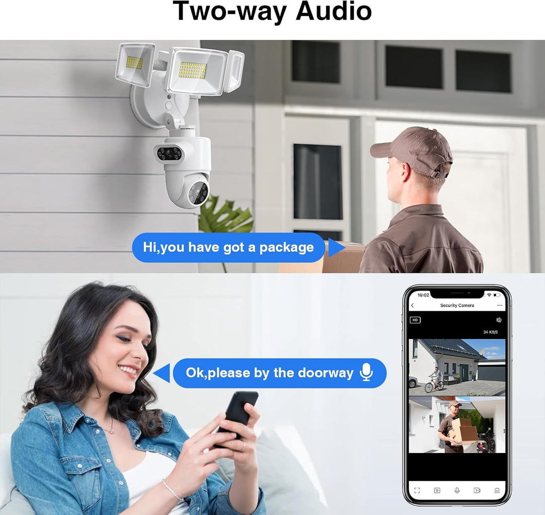 Onforu 360° Auto Tracking Dual-Lens Security Floodlight Camera SX11
