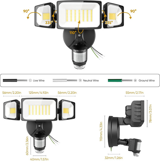 Onforu 70W LED Motion Sensor Security Lights BD153