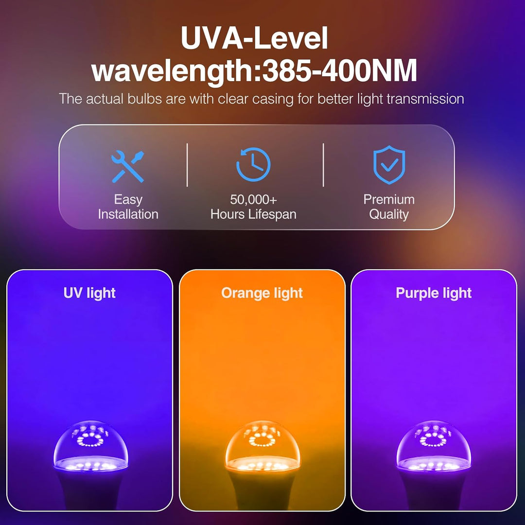 Onforu 15W Black Orange Purple Light Bulbs GY08