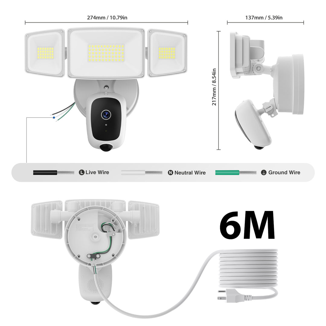Onforu 2K HD Floodlight Camera with 20FT Plug SX13