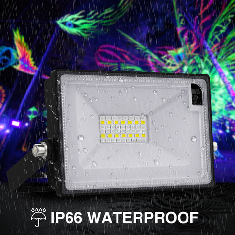 4X 200W Black Light Flood Light Bar UV LED Stage Blacklight Party DJ  Halloween