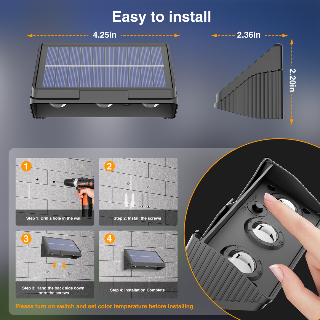 Onforu LED Solar Fence Lights PD001